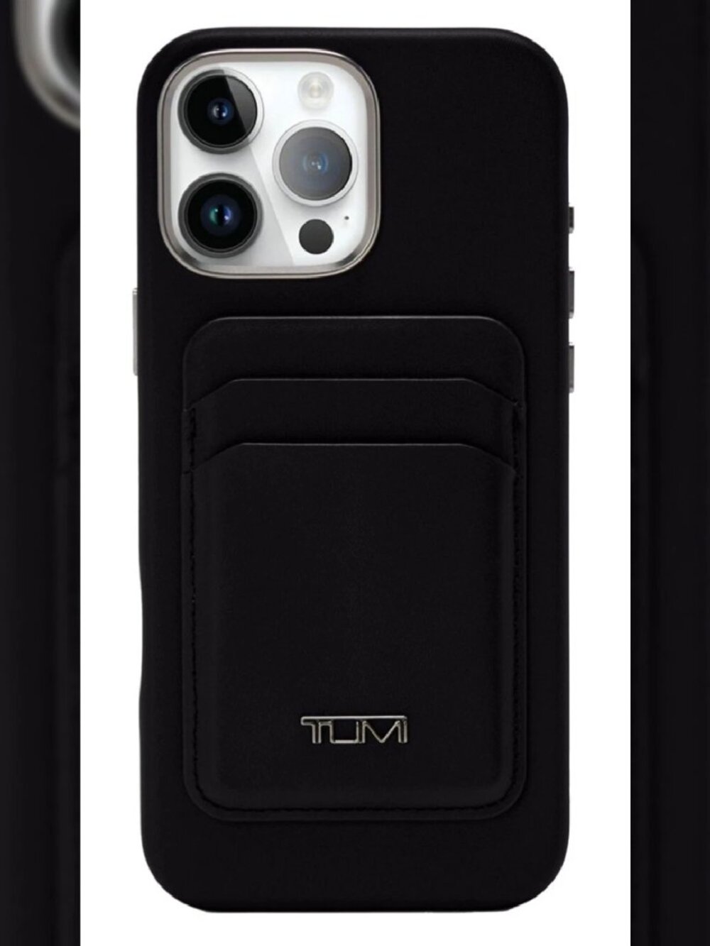 2026 TUMI SLIM LEATHER MAGNETIC CARD HOLDER CASE FOR CELL PHONE METAL LOGO - Picture 7 of 7